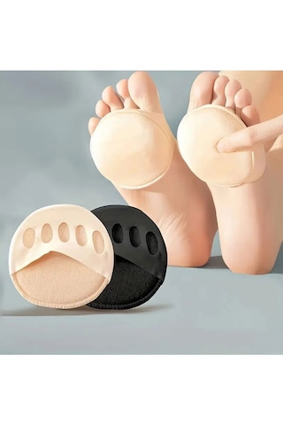 1 Çift 2 Adet 9 Cm Pamuklu Kumaş Ayak Parmak Altı Pedi Siyah