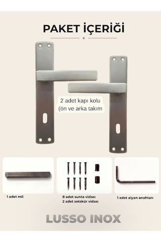 Lusso Inox Aynalı Kapı Kolu Lüks Oda Kapı Kolu