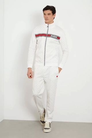 Guess Erkek Tamamı Logolu Jogger Pantolon Beyaz