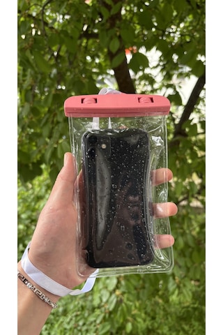 Yüksek Kaliteli Tüm Telefonlara Uyumlu Yağmur Su Geçirmez Waterproof Deniz Havuz Altı Telefon Kılıfı Pembe