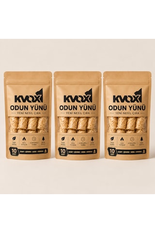 Kvox Odun Yünü - Yeni Nesil Çıra 3 Paket