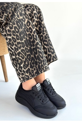 Yejja Siyah Cilt Bağcıklı Spor Ayakkabı Çok Renkli