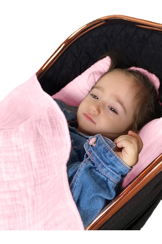 Joyous Mom Kids Bürümcük Müslin Bebek Çocuk Uyku Seti Puset Örtü Pembe