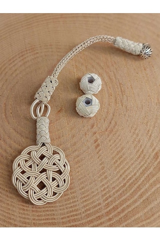 Bakır El İşi Kazaz Püskül & 2 Habbeli Takım 52022 Çok REnkli