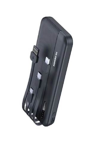 10000 Mah Micro Type-c Usb Lightning 4 Kablolu Hızlı Kablosuz Şarj Powerbank Çok Renkli