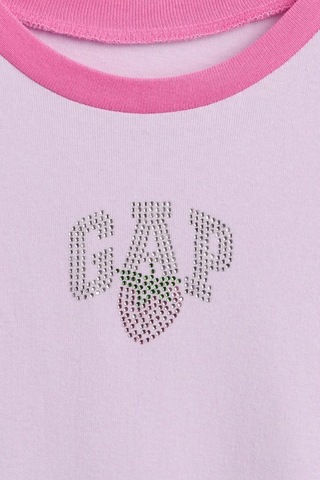 Gap Kız Çocuk Ringer Grafik Baskılı Lila T-shirt-14925