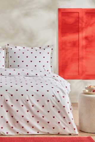 Kaşmir Home Sarah Anderson Amour Kalp Desenli Çift Kişilik Nevresim Takımı