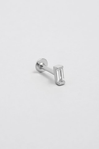 Baget Işıltısı 18 Ayar Beyaz Altın Kaplama Gümüş Tragus-helix Piercing Beyaz