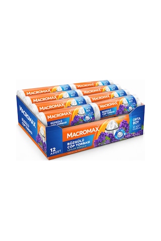 Büzgülü Çöp Torbası Orta Boy 55x60cm Leylak Kokulu 10 Adet X 12 Paket