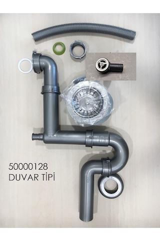 Nerıssa 50 1b 1d Eviye Sifon Takımı Giderleri Gri - Gümüş