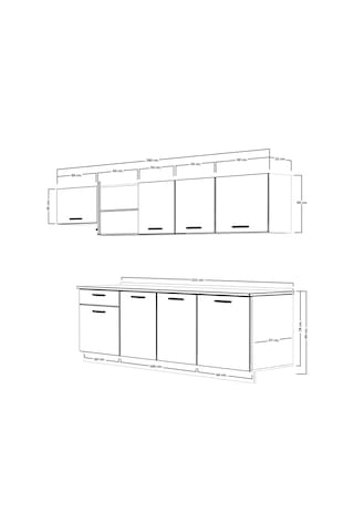 Decoraktiv Smart 280 Mdf Hazır Mutfak Dolabı - Tezgah Dahil - Bordo Beyaz Beyaz - Kırmızı