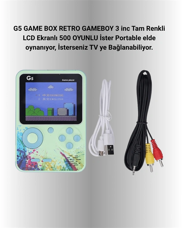 Tv - 105 - Bağlantılı 500 Oyunlu Mini - Csmo-tex - Gameboy Konsol
