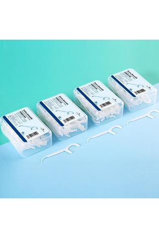 Hangfox Diş Arası Temizlik İçin Süperince Diş İpi, 4 Kutuda 200 Adet, Ev Ve Seyahat İçin, Hassas Diş Bakıcısı, Anti Kayma Kollü Tasarım