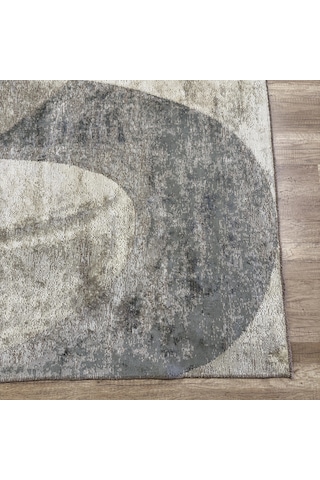 Hoom Rugs Arkaik Plz 08 K.antrasit Etnik Renkli Vintage Makine Halısı Çok Renkli