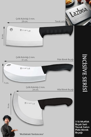 İncisive Serisi Mutfak Bıçak Seti Pizza Börek Kıyma Bıçağı Mft857