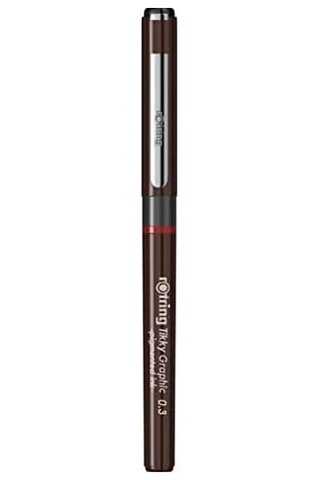 1904753 Tikky Grafik Fiber Uçlu Kalem, Siyah Mürekkep, Kahverengi Gövde, 0.3 Mm