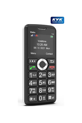 Wkey T100 Gümüş Tuşlu Cep Telefonu Kamerasız Asker Telefonu Yaşlı Cep Telefonu Kvk Garantili