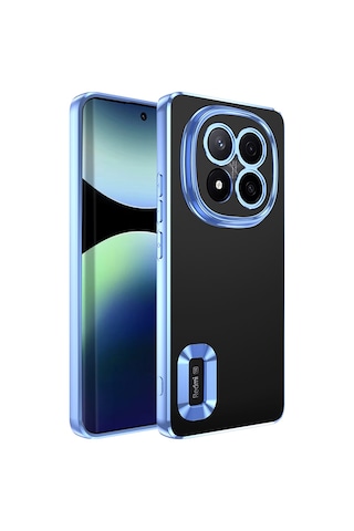 Noktaks - Xiaomi Uyumlu Xiaomi Redmi Note 14 Pro Plus - Kılıf Kamera Korumalı Logo Gösteren Koruyucu Omega Kapak - Sierra Mavi T37168 Sierra Mavi
