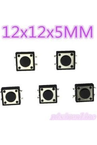 5 Adet Kare Buton 12X12X5Mm Büyük Tac Switch Elektronik Kart