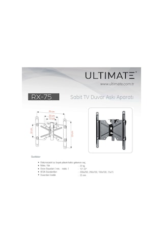 Ultımate Rx 75 15" 37" Tv Monitör Sabit Askı Aparatı