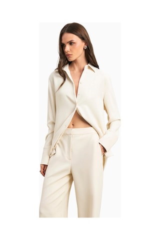 Because Of Alice Effortless Wide Leg Trousers Geniş Paça Dökümlü Kadın Pantolon Krem