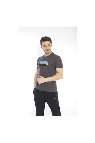 Escetic Erkek Spor Füme Bisiklet Yaka Slim Fit T-Shirt-3353