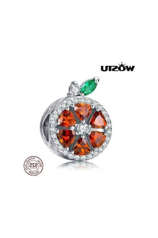 Novahub Doğal 925 Ayar Gümüş Kırmızı Greyfurt Charm Fit Boncuk Bilezik Kolye, Wostu Orijinal Tasarım Gümüş