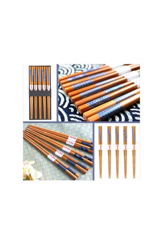 Omeniv Beş Çift (10) Chopstick Set Bambu Yemek Sushi Noodle