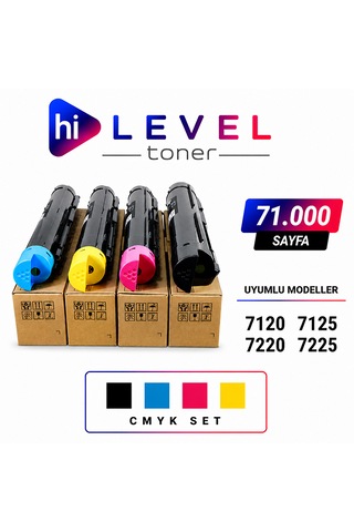 Ht-7125-set, Hilevel Toner,xerox Workcentre 7120 71k 4 Renk Cmyk Muadil Toner
