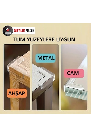 Bebek Çocuk Masa Kenar Köşe Koruyucu 12 Adet Şeffaf