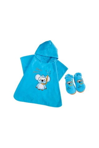 Milk&moo Çocuk Panço Ve Ev Terliği Cool Koala Mavi