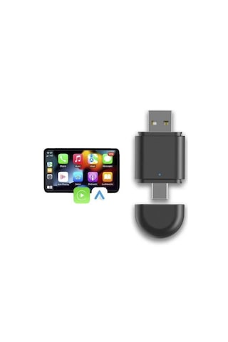Torima Tab06 Mini 2in1 Kablosuz Carplay Usb Ve Type-c Uyumlu Araç Multimedya Dönüştürücü Adaptörü