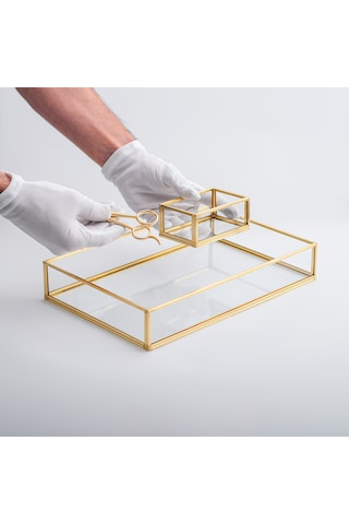 Nişan Takımı 3 Parça Cam Pirinç & Gold