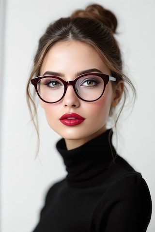 Mavi Işık Korumalı Cat Eye Gözlük Optik Uyumludur Blue Block Şeffaf Bordo Çerçeve Desenli