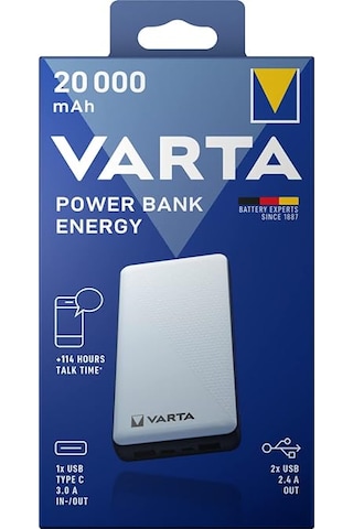Varta 57978 Energy 20000 mAh Taşınabilir Şarj Cihazı