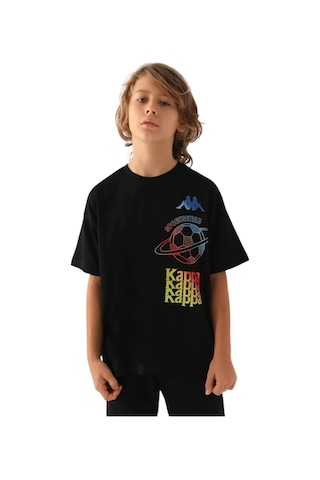 Kappa Authentic Cayden Erkek Çocuk Antrasit Regular Fit Tişört SIYAH