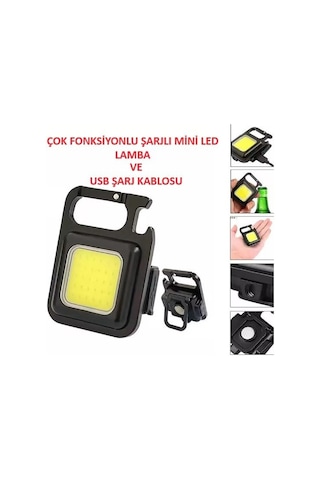 Led Lamba Mini 30 Ledli Mıknatıslı Şarjlı Askılı Anahtarlık Kamp Çadır Lambası Fener