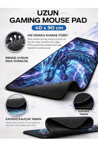 Karışık-01 40x90 Gaming Kaymaz Taban Oyuncu Ultra Pürüzsüz Mousepad 40cm By 90cm
