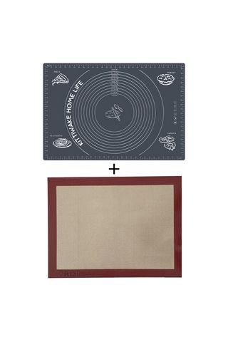 Gri Silikon Hamur Açma Matı 45x65 Cm + Isıya Dayanıklı Pişirme Altlığı 30x40 Cm Diğer Gri Silikon Hamur Açma Matı 45x65 Cm + Isıya Dayanıklı Pişirme Altlığı 30x40 Cm Diğer