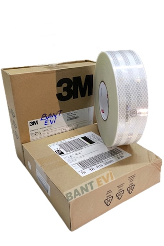 3m 983 Beyaz Reflektif Bant 15mt Tüvtürk Onaylı Reflektör Şerit