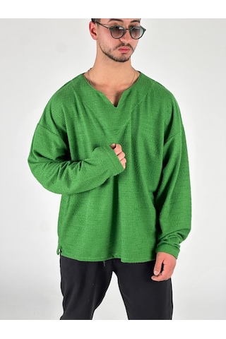 Tasarım Yeşil Erkek Sweatshirt Coc1057 Yeşil