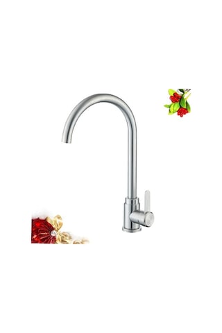 Maoyaya Uonlytech 304 Paslanmaz Çelik Lavabo Musluğu, Mutfak Su Musluğu İnox İnox