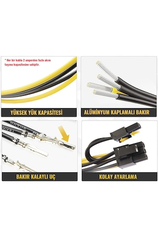 Zauss 6 Pin to 2x PCI-E (6+2) 8 Pin 20 CM Power Kablo Çoklayıcı