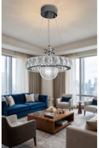 Kristal Taşlı 30 Cm Koridor-oda-mutfak Modern Led Avize Çok Renkli