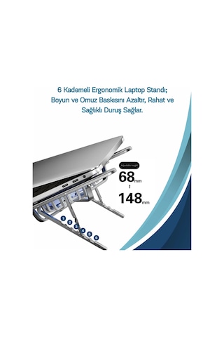 Alüminyum Katlanır Fanlı Taşınabilir Laptop Apple Uyumlu MacBook Notebook Soğutucu Yükseltici Tutucu Stand