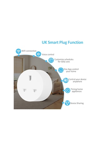 Yunboo Akıllı Wi-fi Prizi İngiliz Standardı 230v Beyaz - Akıllı Yaşam Uygulaması İle Uzaktan Kontrol Ve Enerji Tüketim İstatistiği