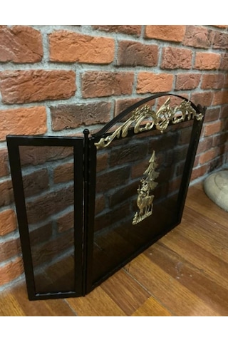 Geyik Desenli Şömine Siperlik . Şömine Aksesuarları