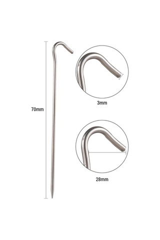 Tongxida Lixada 201 Paslanmaz Çelik Kazıklı Çadır Kancaları - 12 Adet, Kaymaz, Rüzgarlı, Çok Renkli Çok Renkli