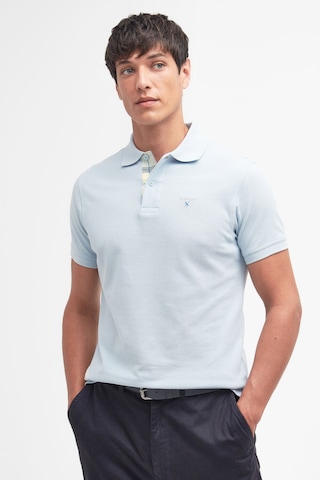 Barbour Tartan Pique Polo Yaka Bu44 Niagara Mist Mavi