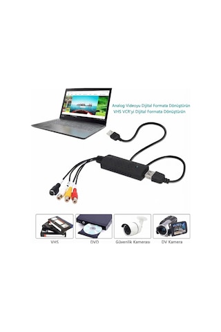 4 Kanal Usb Easycap Video Dvr Yakalama Ve Kayıt Kartı Rca / Bnc Uyumlu